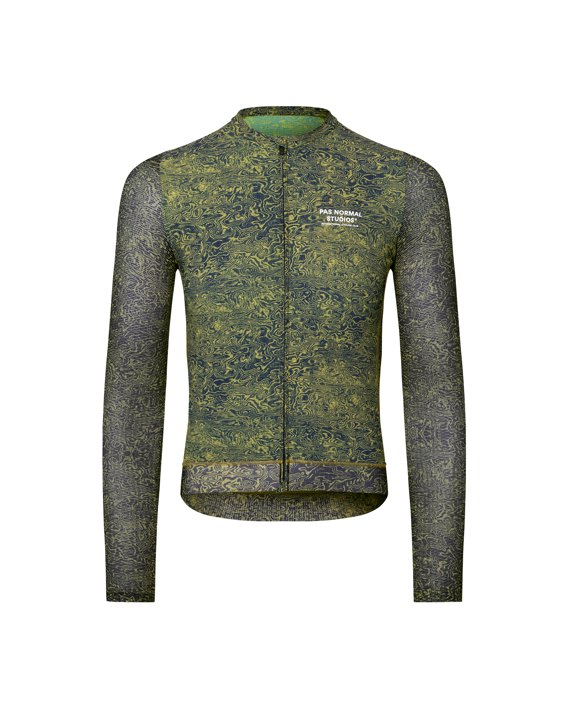 Essential Light Long Sleeve Jersey - AOP Grain Dark Lime
