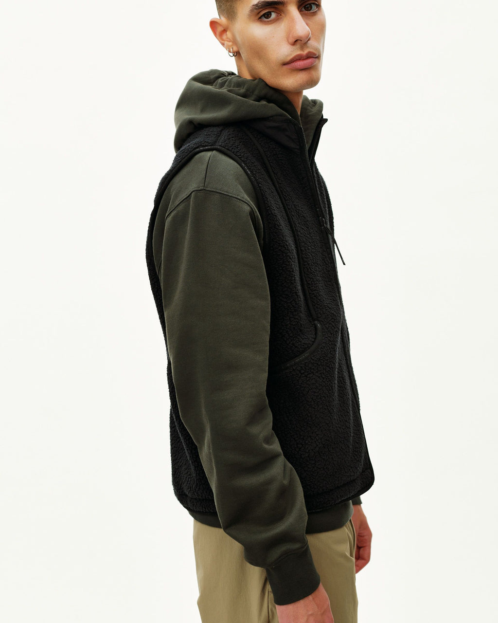 Off-Race Pile Fleece Vest - Black