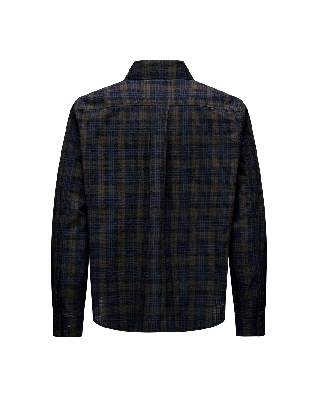 Off-Race Seersucker Shirt - Dark Navy