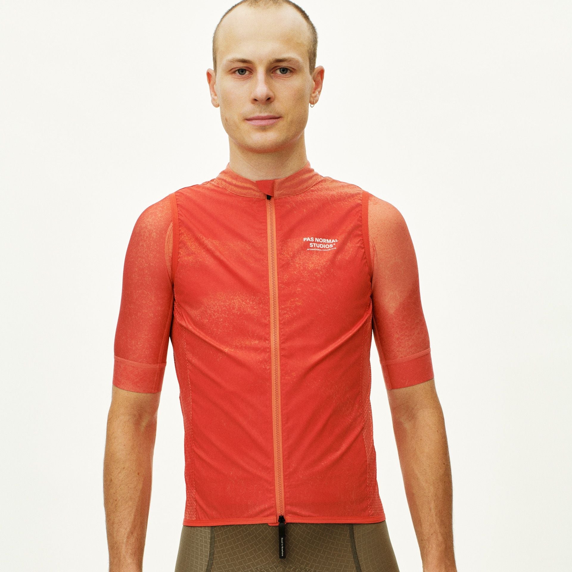 Mechanism Stow Away Gilet - AOP Hibiscus Orange