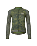 Women's Essential Light Long Sleeve Jersey - AOP Grain Dark Lime