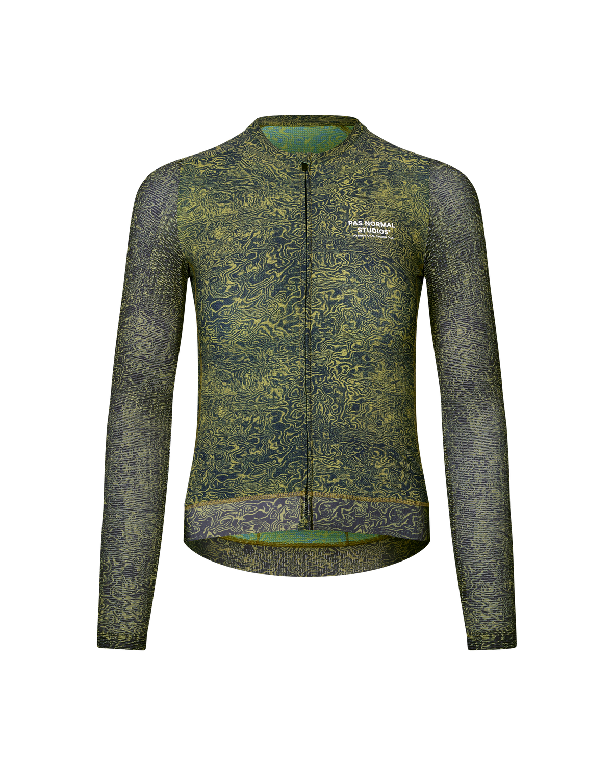 Women's Essential Light Long Sleeve Jersey - AOP Grain Dark Lime