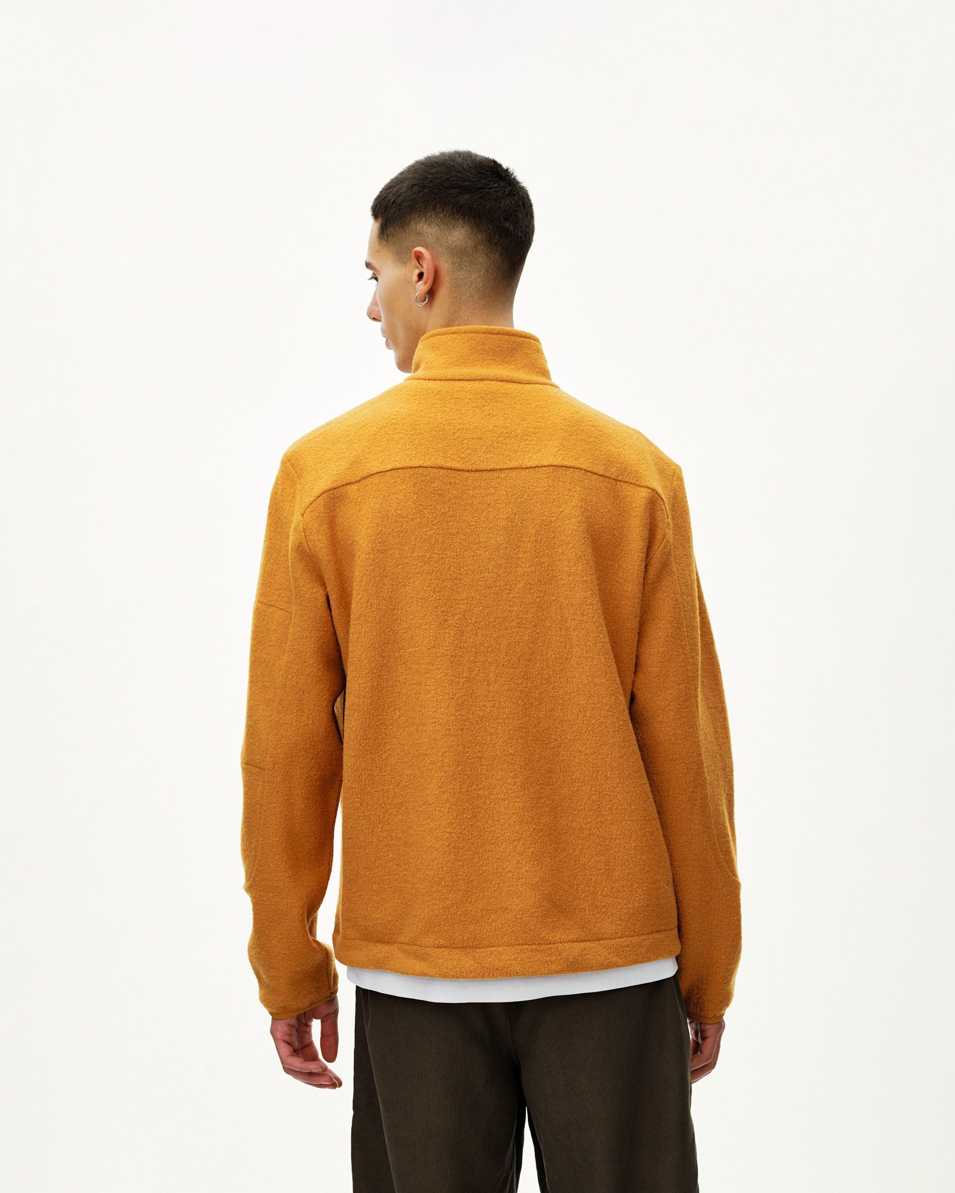 Off-Race Boiled Wool Half-Zip - Ochre