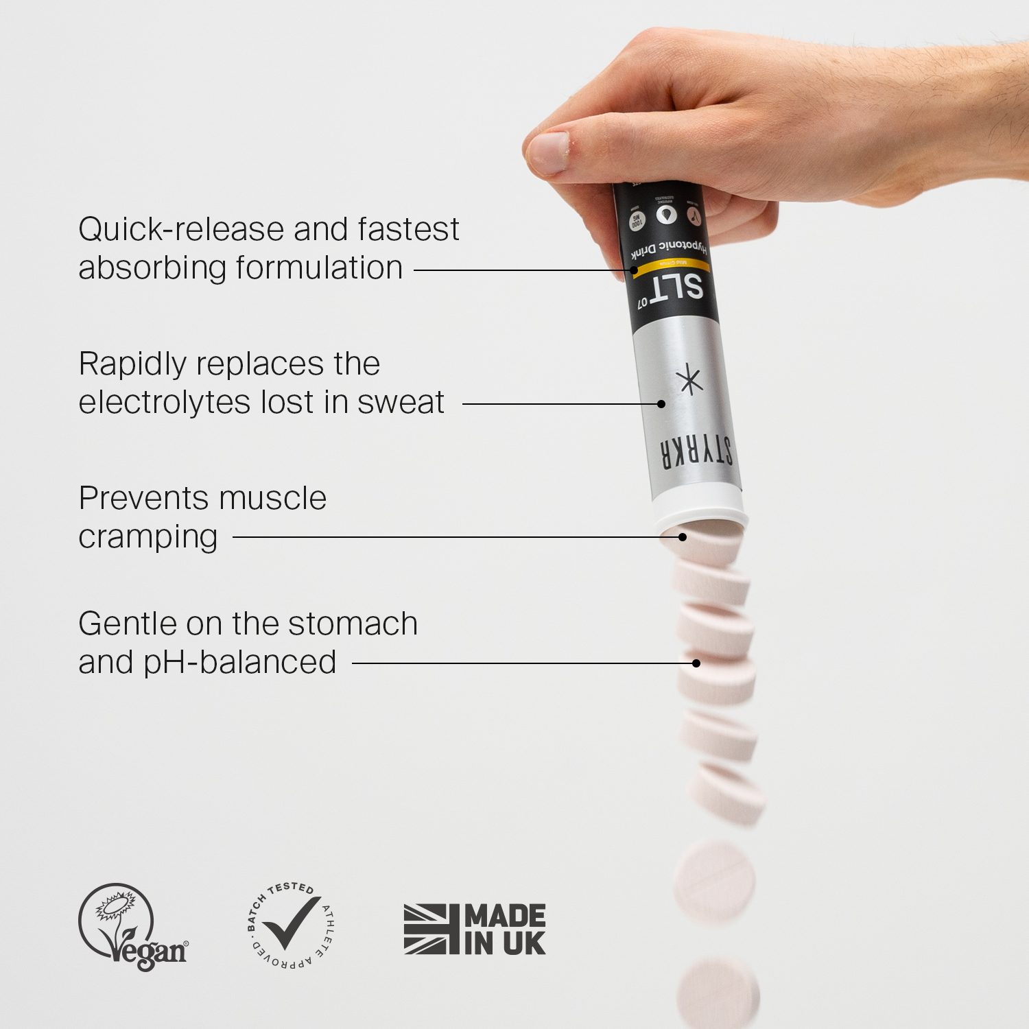 Styrkr SLT07 Hydreringstabletter - Mild Citrus 1000MG