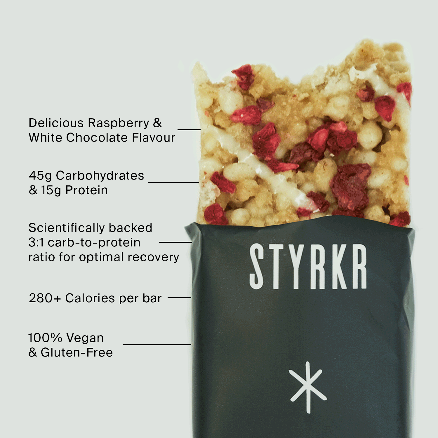 Styrkr Bar+ - Hindbær hvid choklade