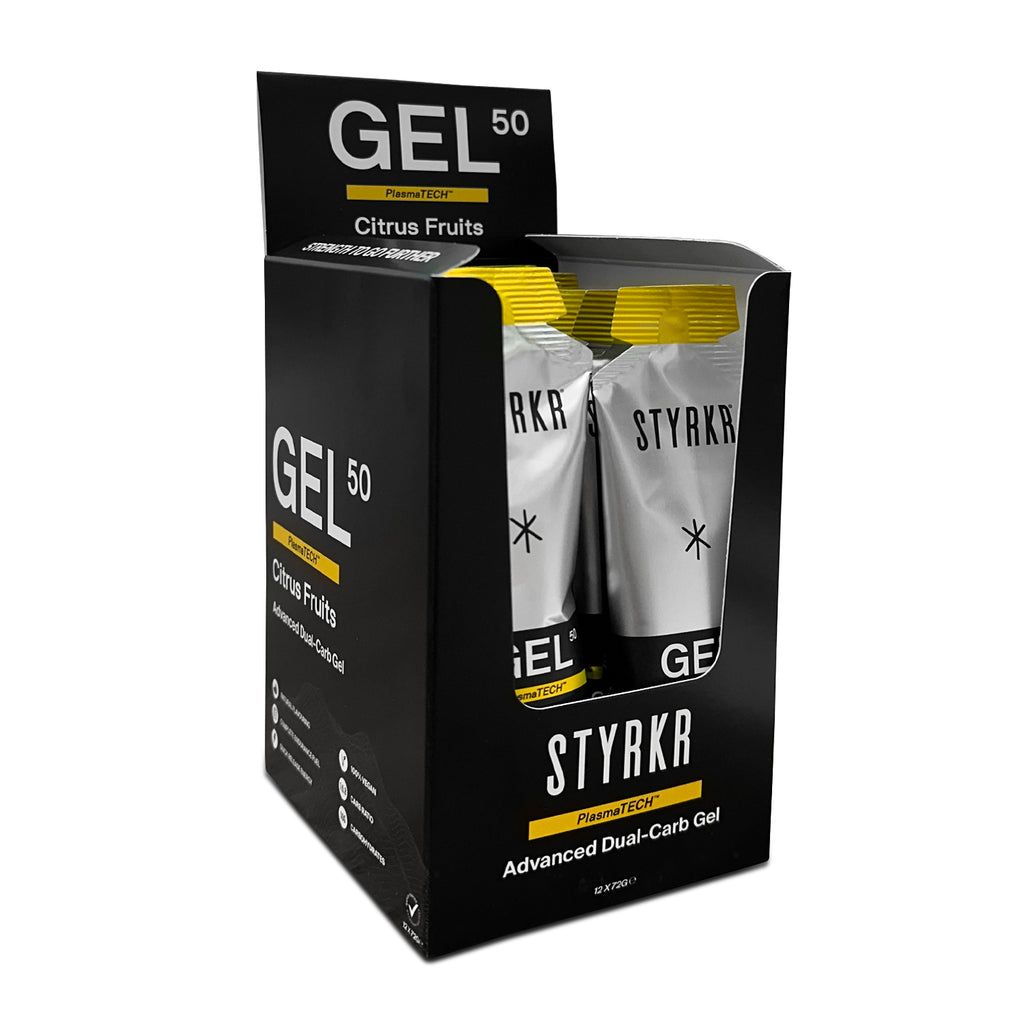 Styrkr GEL50 Dual-Carb Energi Gel - Smagsboks