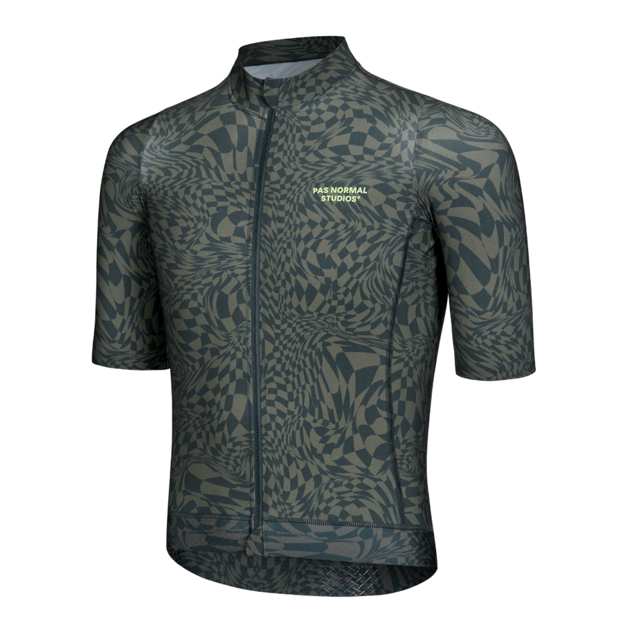 Pas Normal Studios Men's Essential Jersey - Check Olive Green