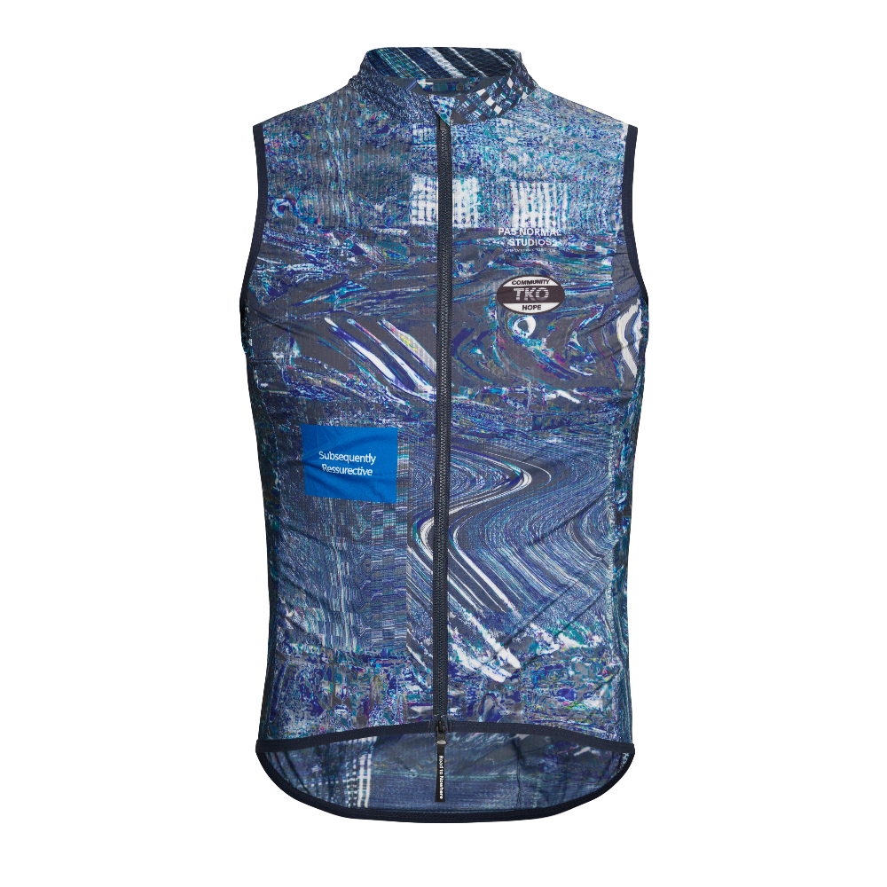 Pas Normal Studios T.K.O. Men's Mechanism Stow Away Gilet - Human Error Blue