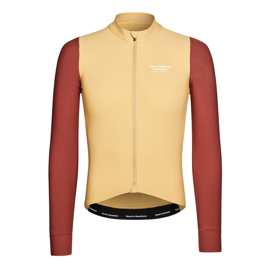 Pas Normal Studios Men's Mechanism Long Sleeve Jersey - Camel / Maroon