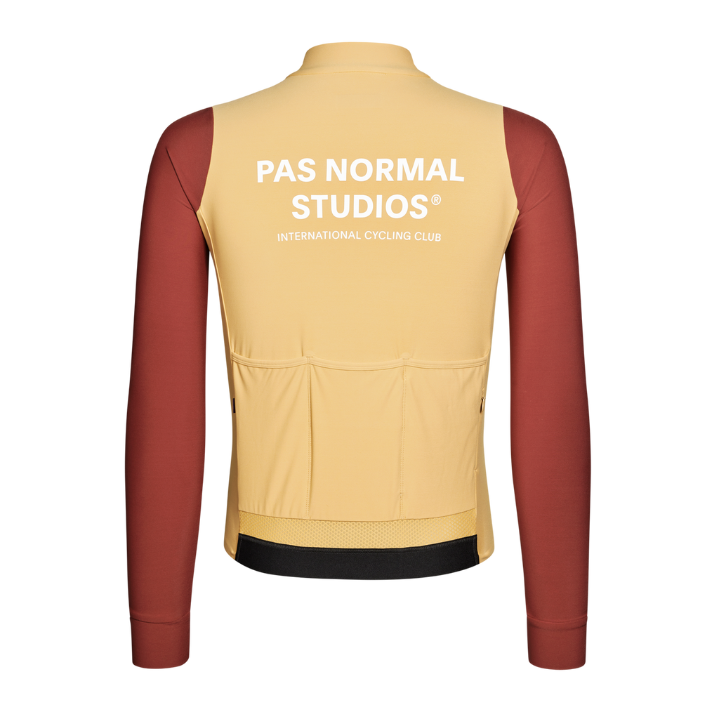 Pas Normal Studios Men's Mechanism Long Sleeve Jersey - Camel / Maroon