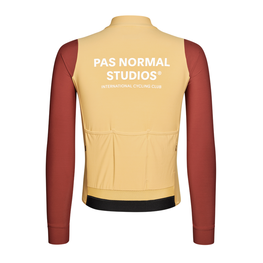 Pas Normal Studios Men's Mechanism Long Sleeve Jersey - Camel / Maroon
