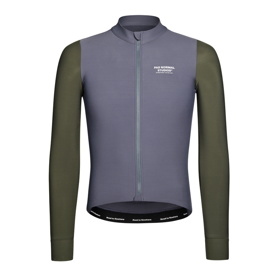 Pas Normal Studios Mechanism Langærmet trøje til mænd - Steel / Dark Olive 