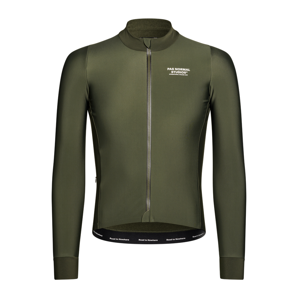 Pas Normal Studios Mechanism Thermal langærmet trøje til mænd - Dark Olive 