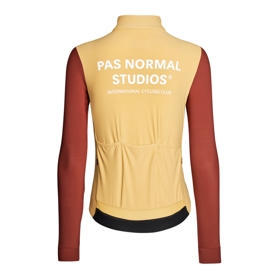 Pas Normal Studios Women's Mechanism Langærmet trøje til mænd - Camel / Maroon 