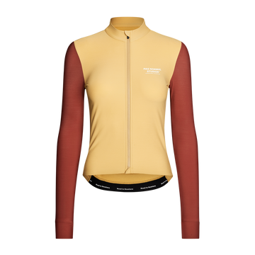 Pas Normal Studios Women's Mechanism Langærmet trøje til mænd - Camel / Maroon 