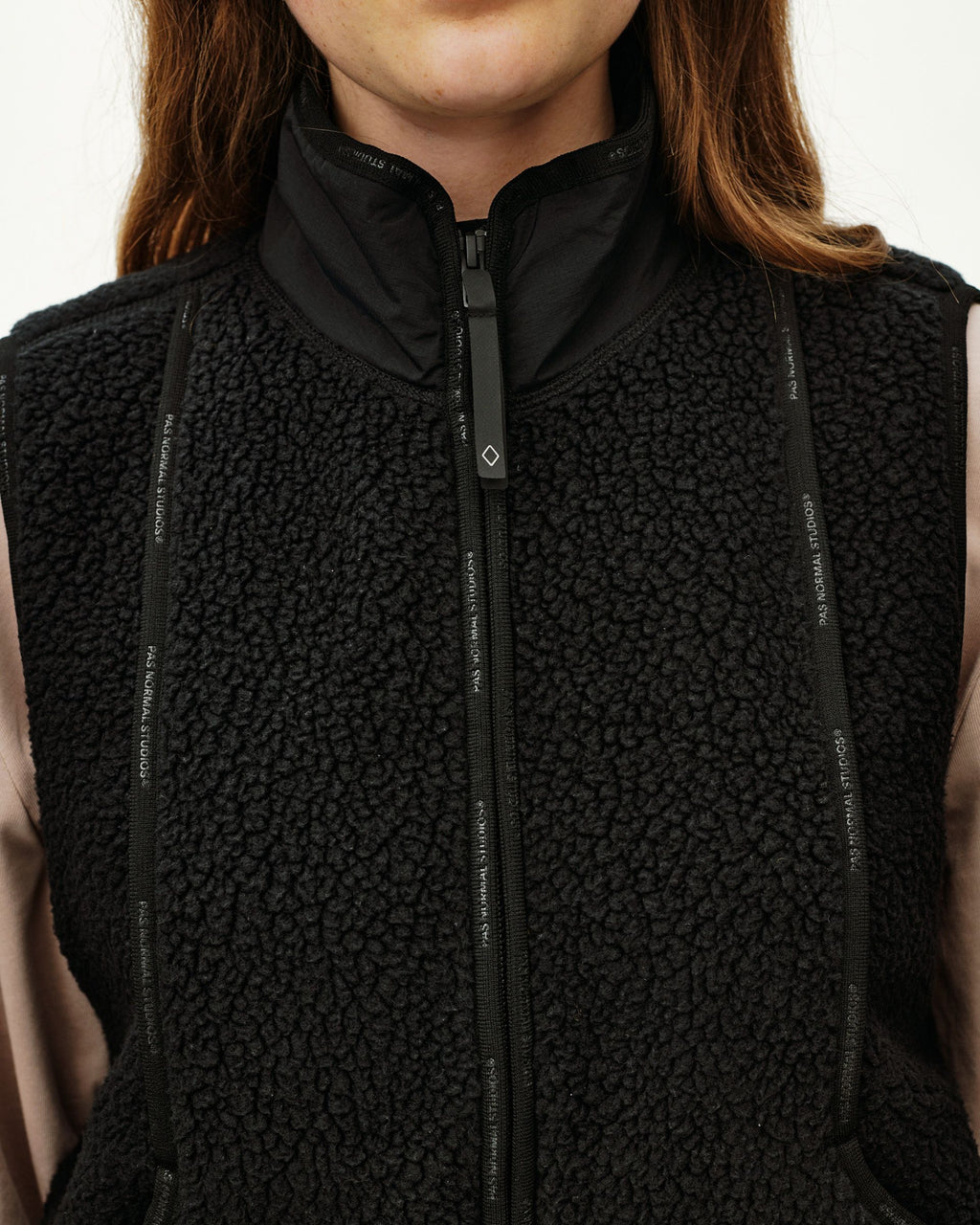 Womens Off-Race Pile Fleece Vest - Black