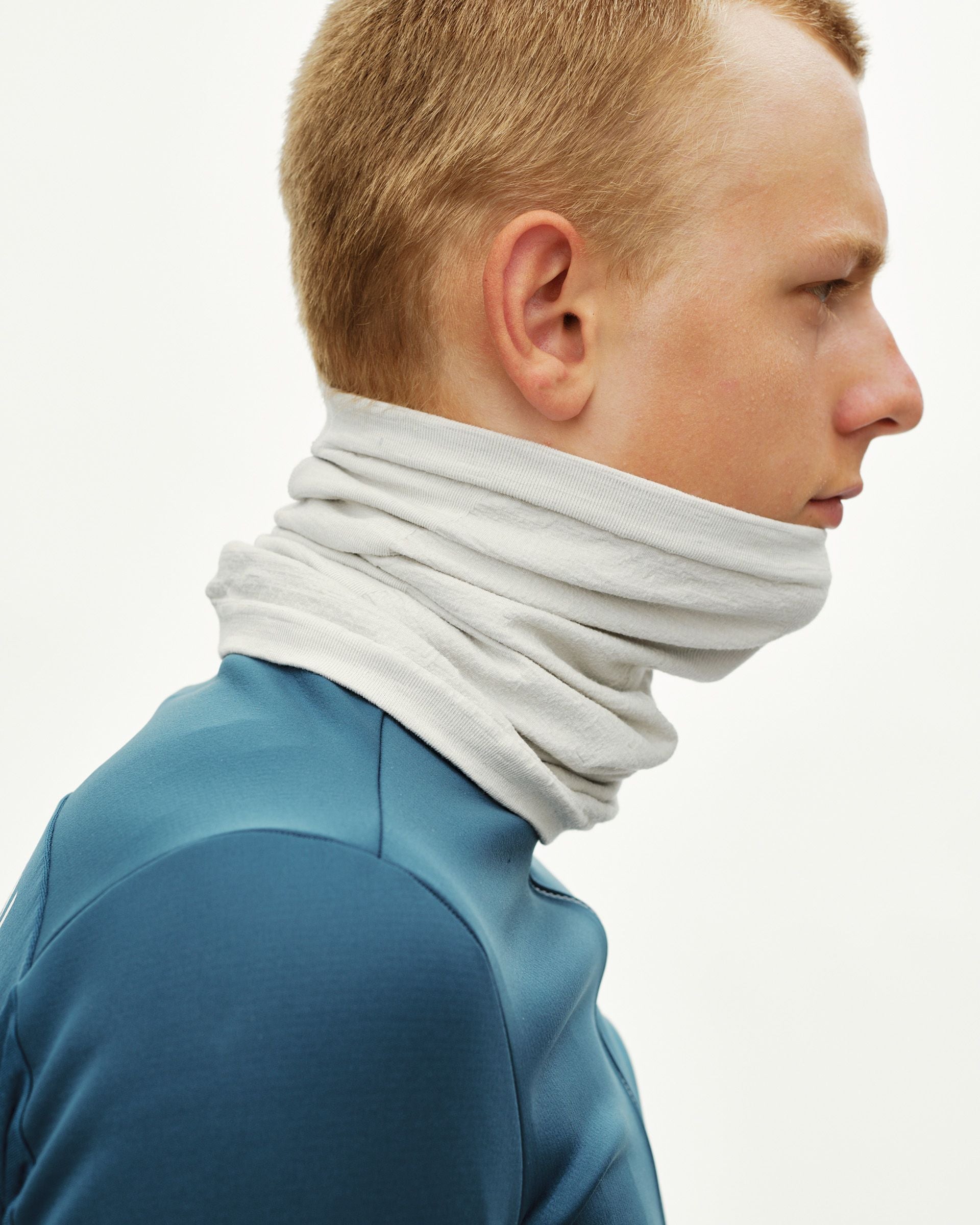 Logo Merino Knit Necktube - Misty Grey