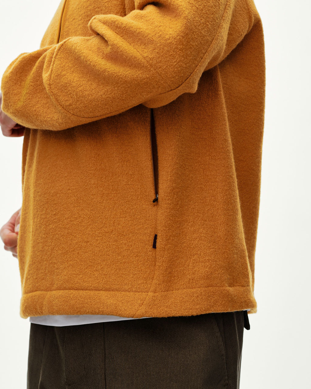 Off-Race Boiled Wool Half-Zip - Ochre