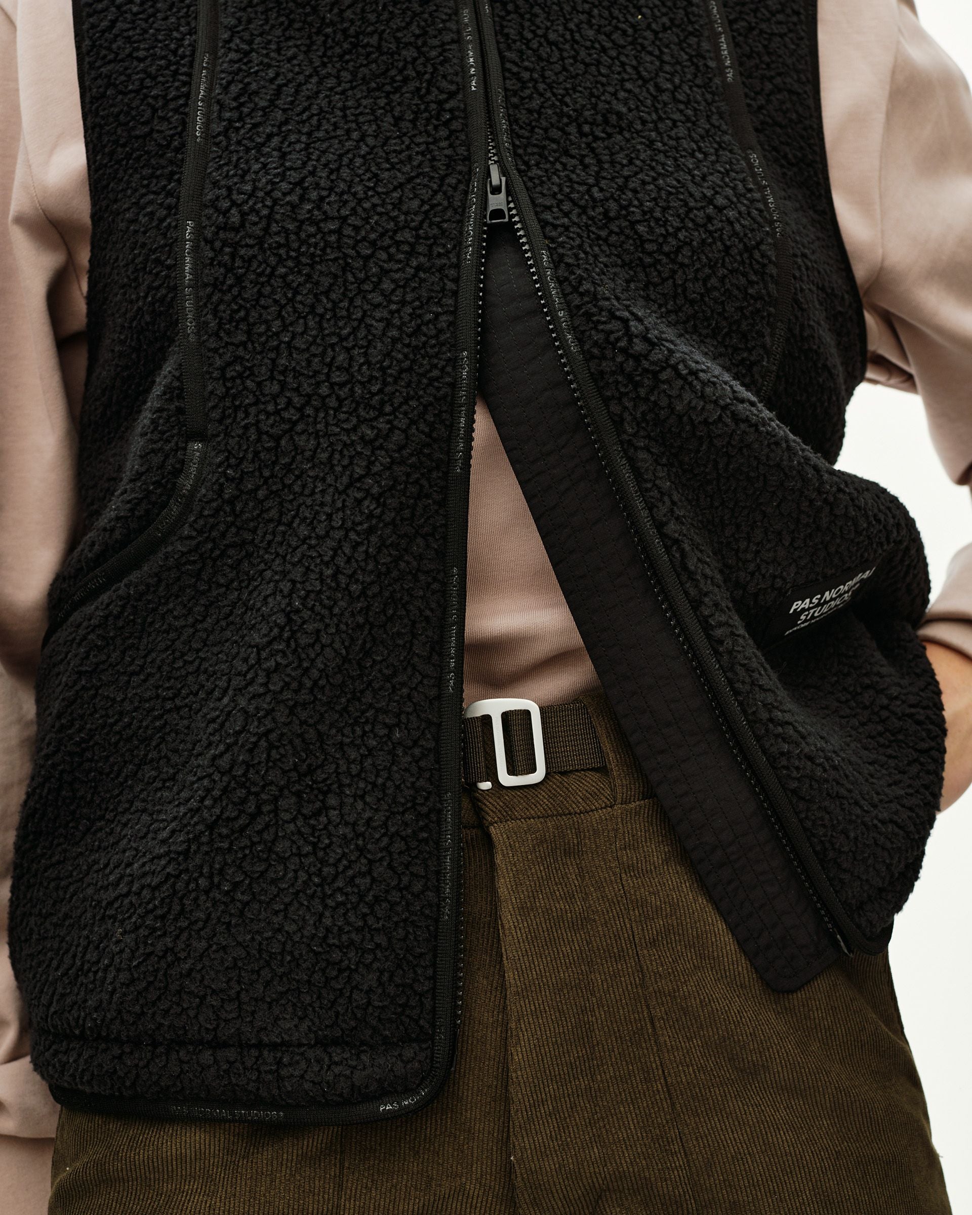 Womens Off-Race Pile Fleece Vest - Black