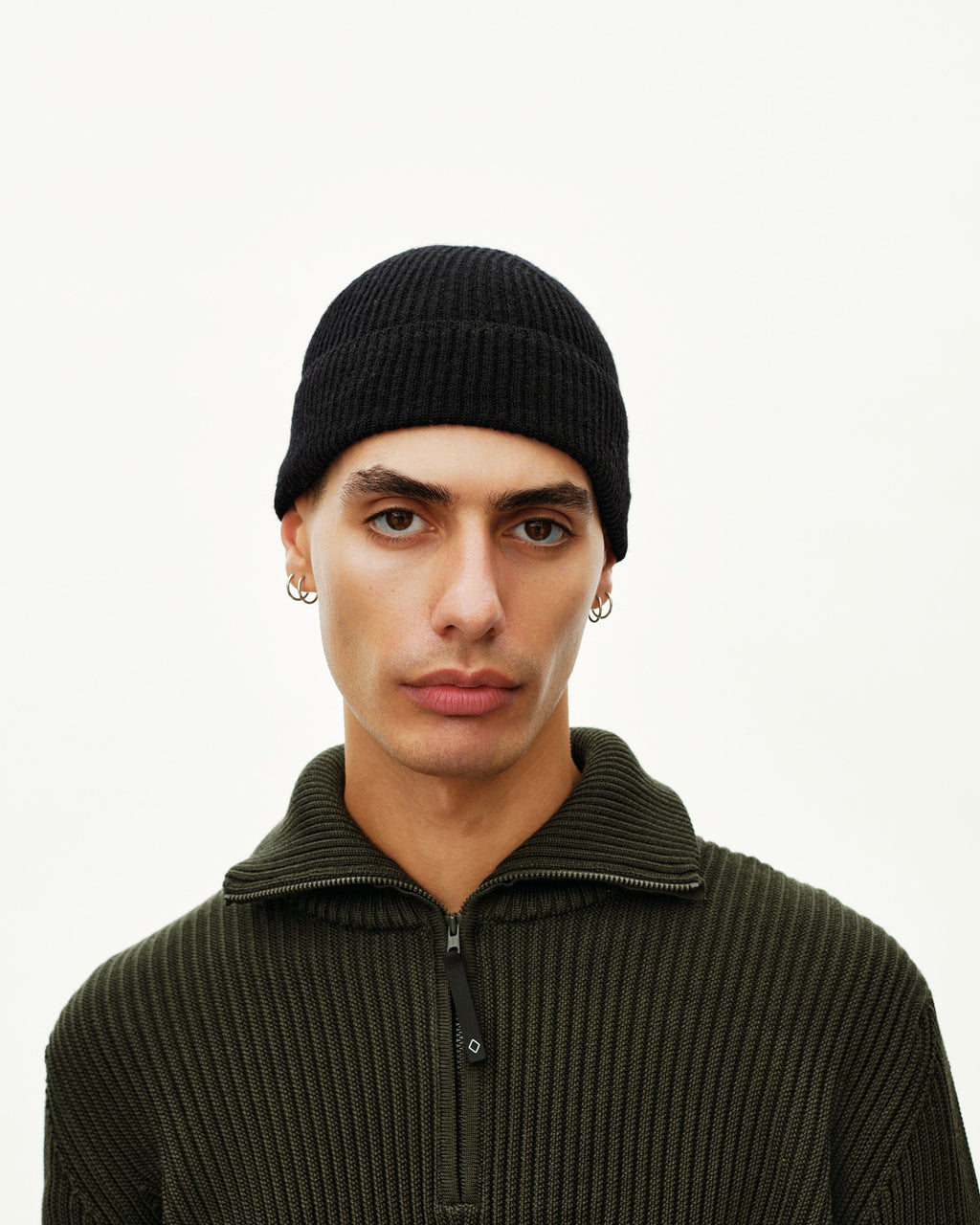 Off-Race Merino Knit Beanie - Black