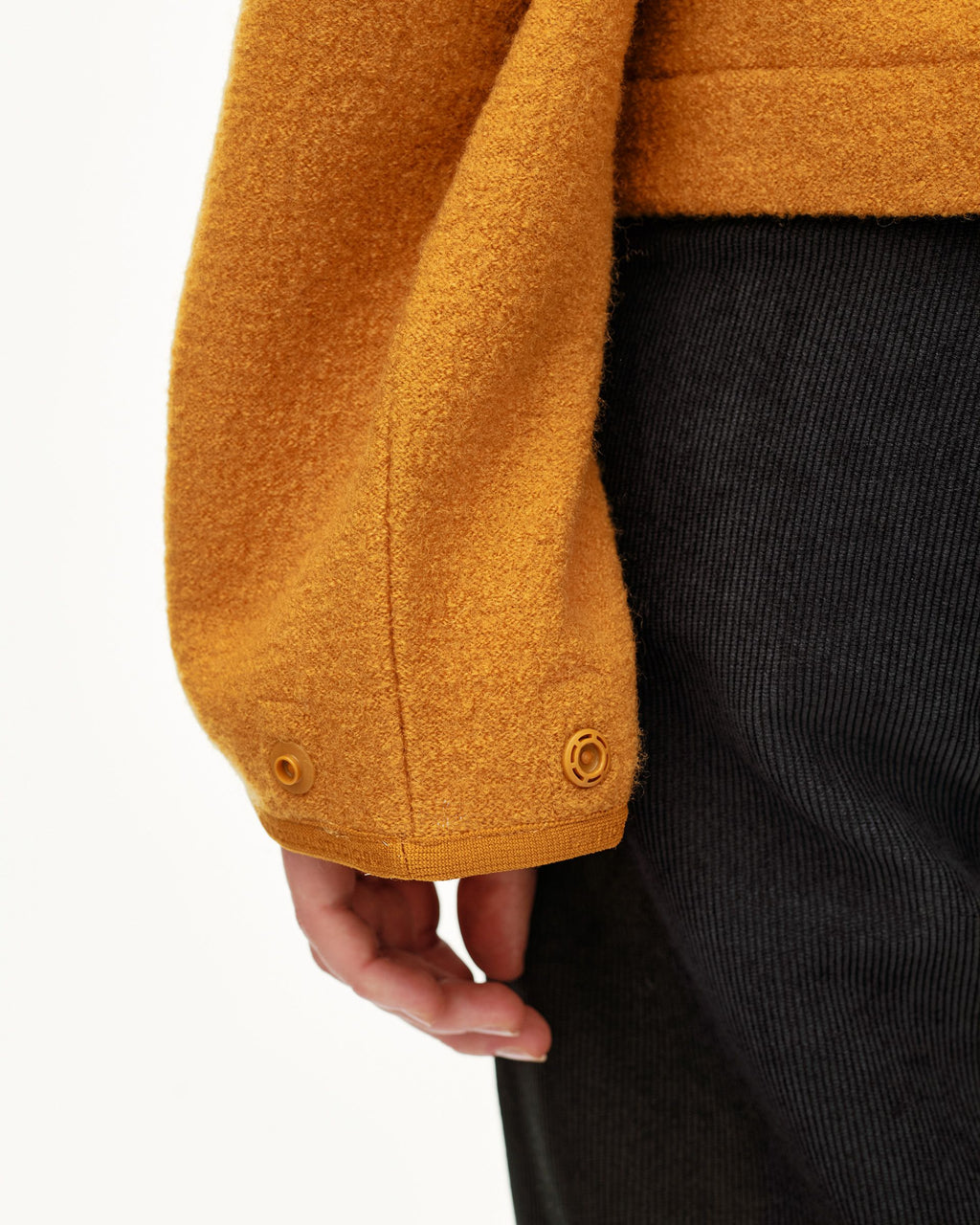 Womens Off-Race Boiled Wool Jacket - Ochre