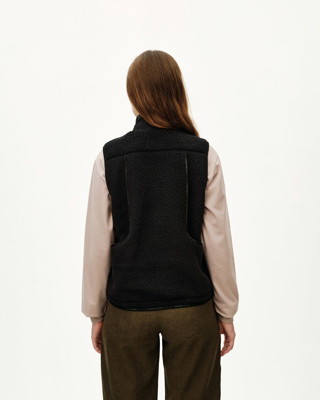 Womens Off-Race Pile Fleece Vest - Black