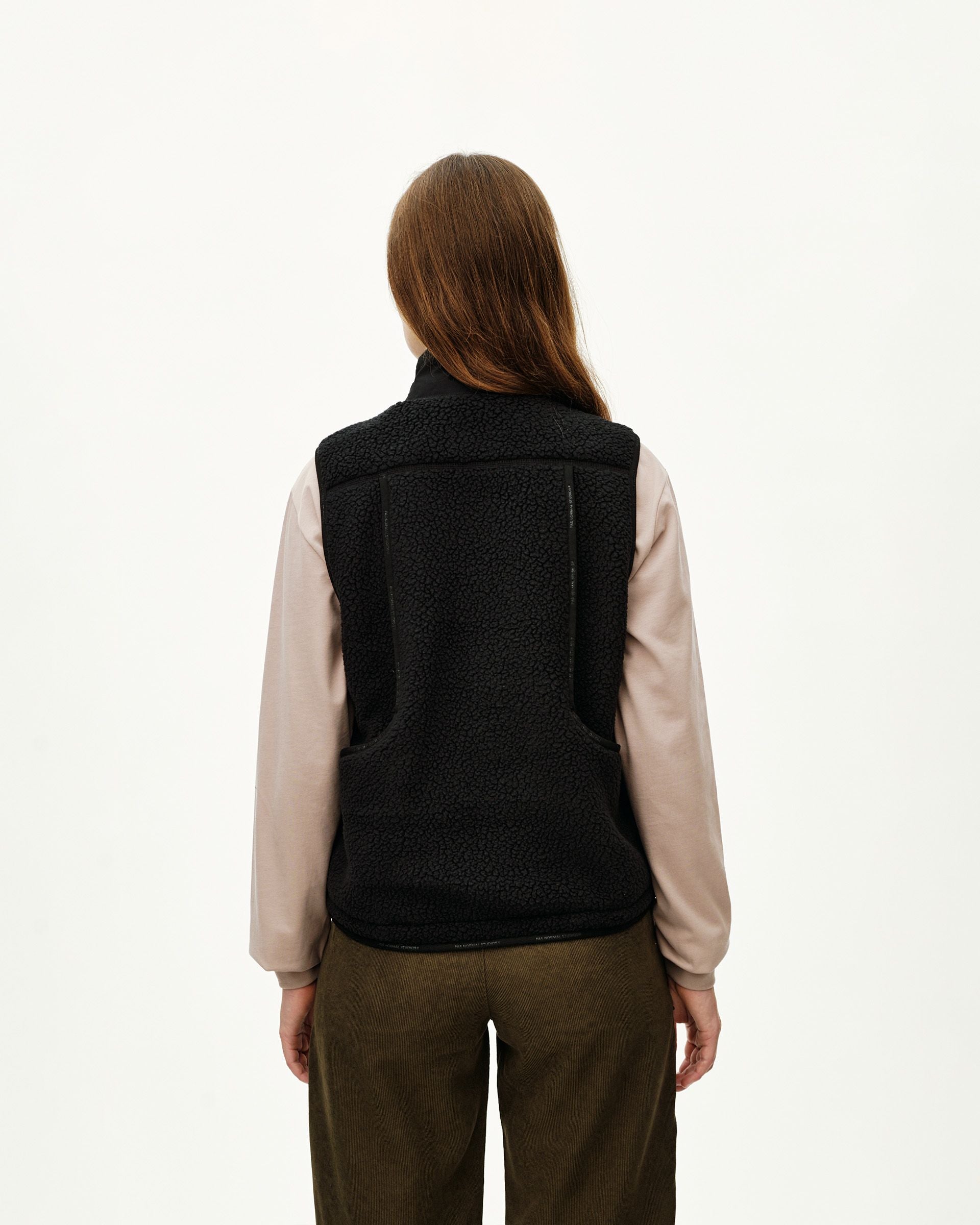 Womens Off-Race Pile Fleece Vest - Black