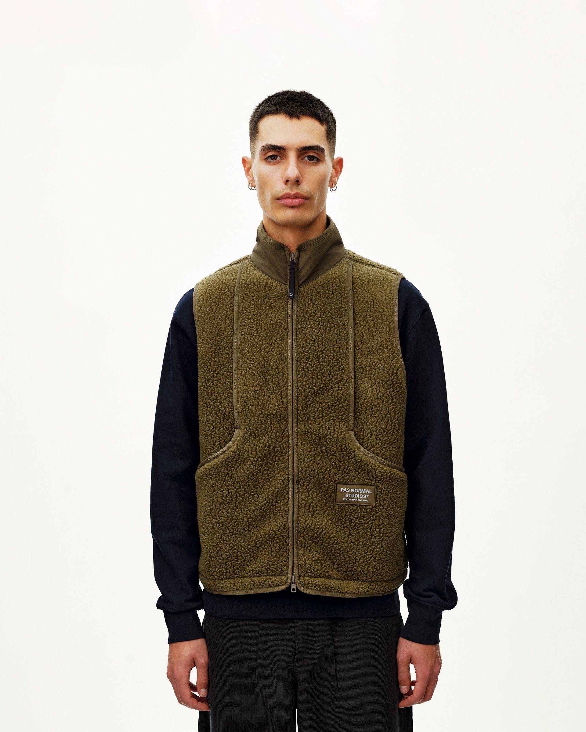 Off-Race Pile Fleece Vest - Deep Olive