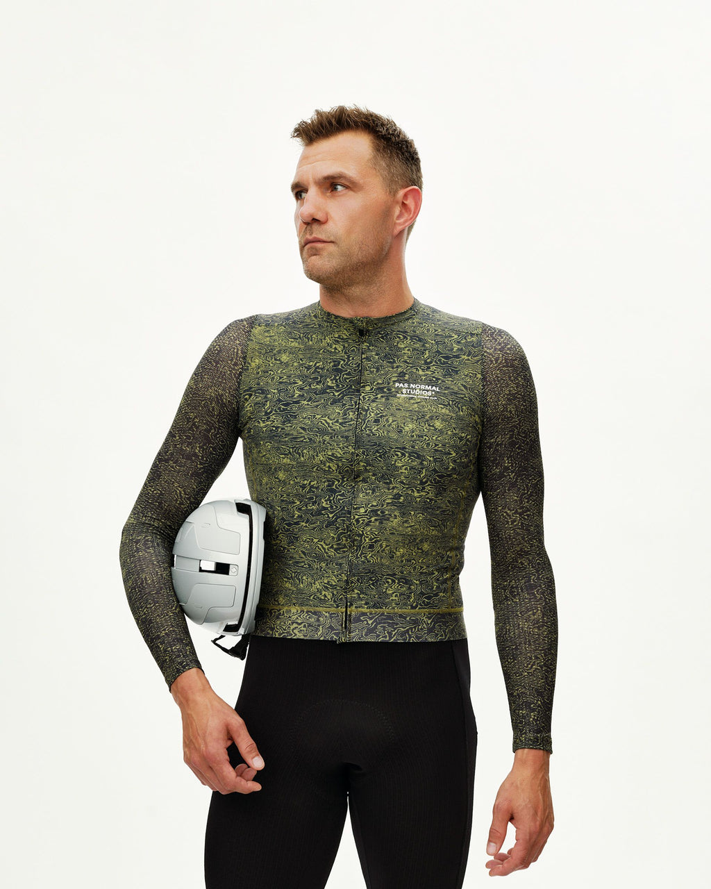 Essential Light Long Sleeve Jersey - AOP Grain Dark Lime