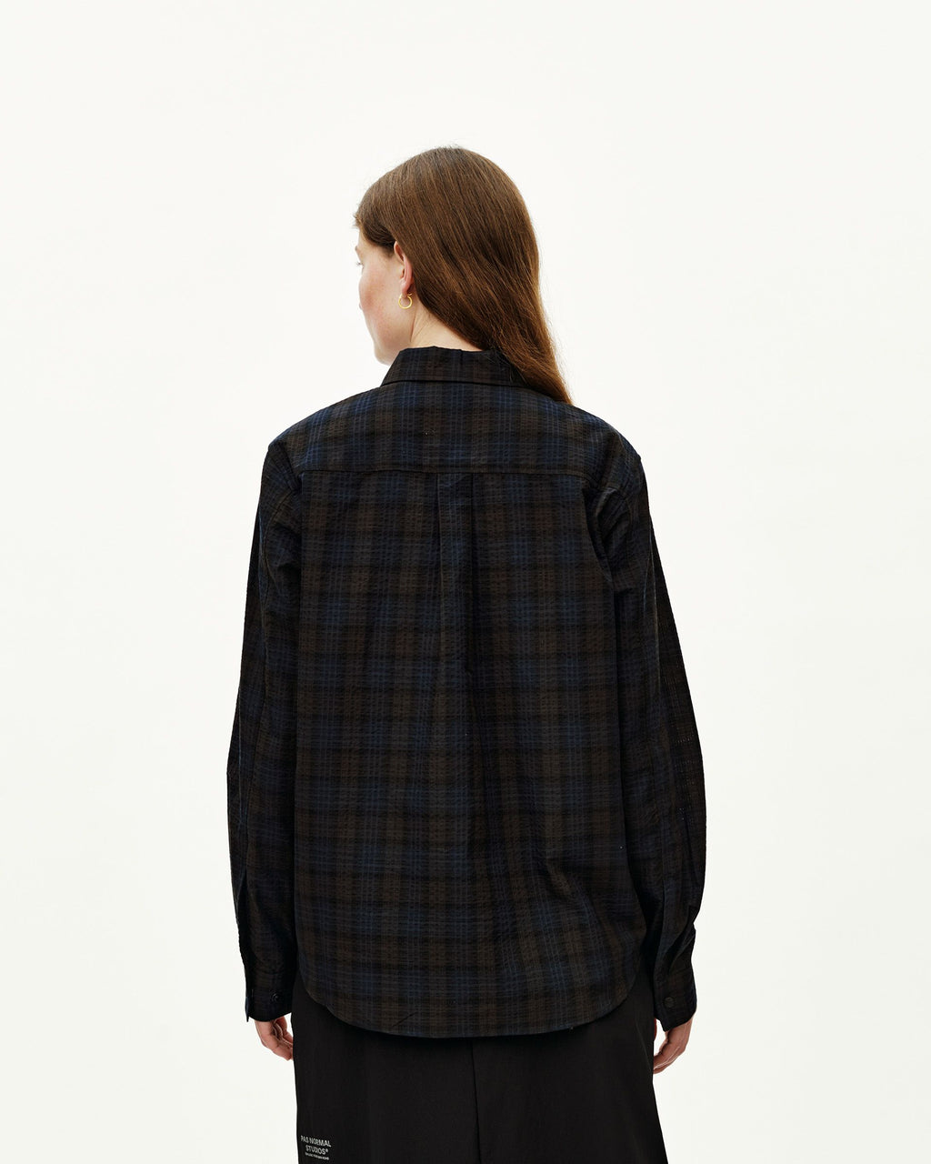 Off-Race Seersucker Shirt - Dark Navy