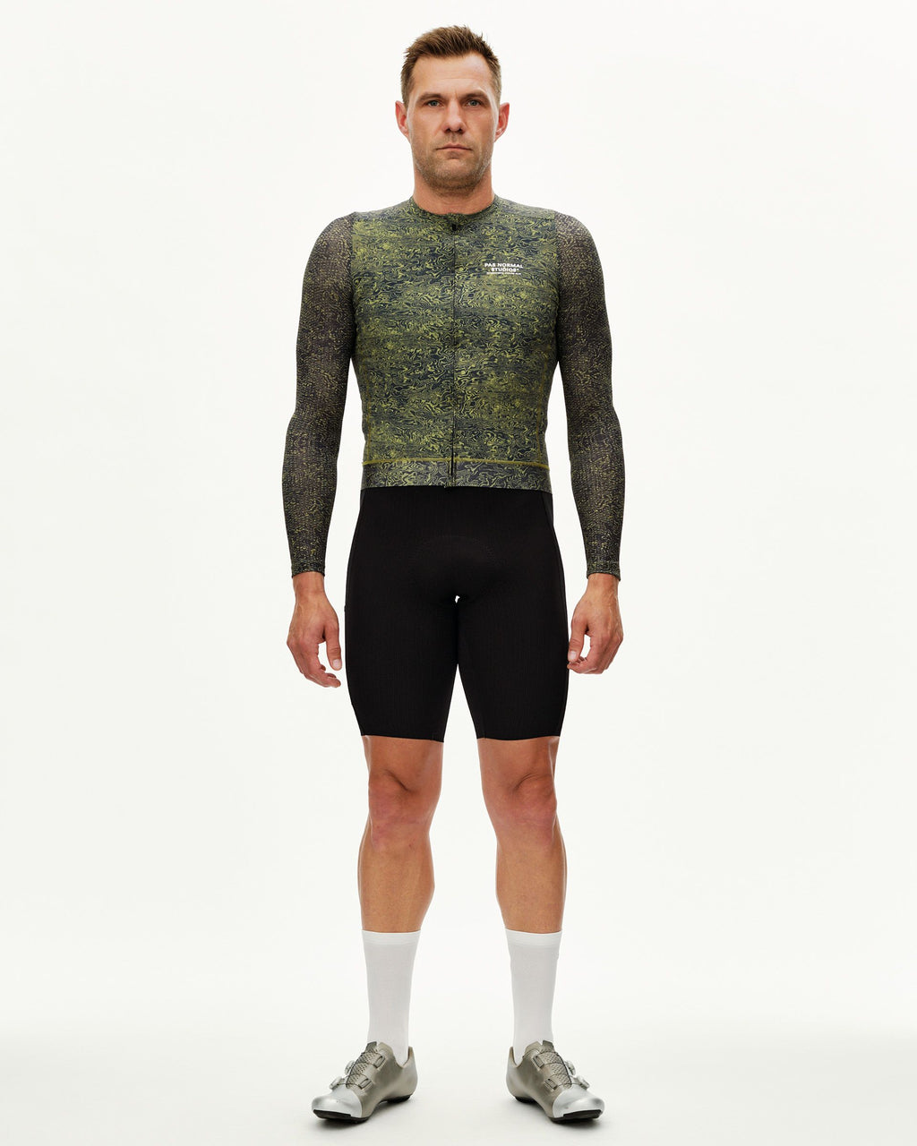 Essential Light Long Sleeve Jersey - AOP Grain Dark Lime
