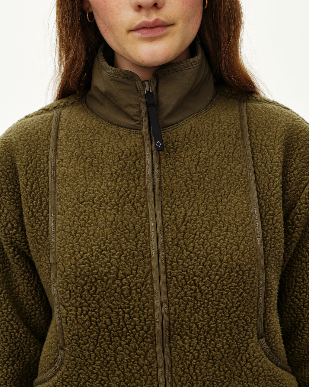 Womens Off-Race Pile Fleece Jacket - Deep Olive