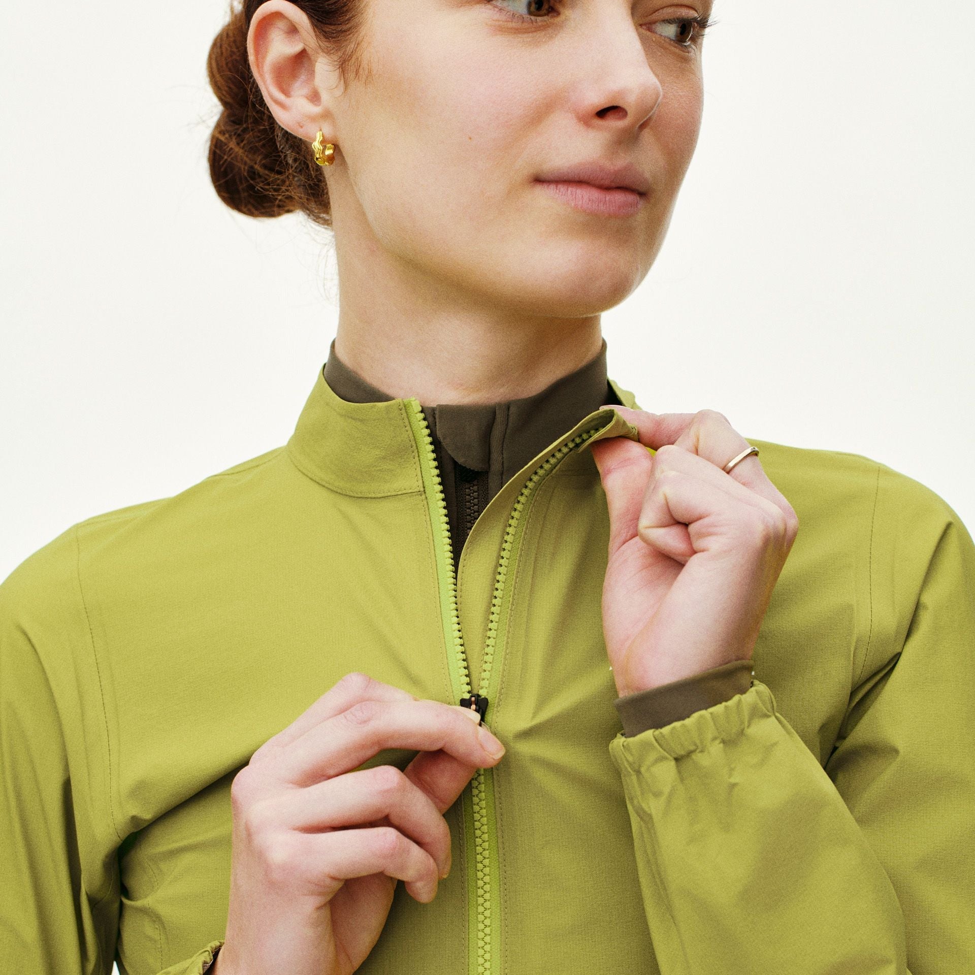 Womens Mechanism Rain Jacket - Moss Green